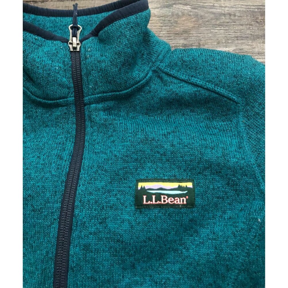 L.L. Bean Womens XS Petite Teal Blue Full Zip Fleece Jacket - Picture 2 of 7